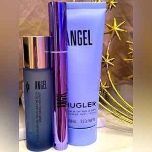 Mugler Angel body lotion, hair mist, and perfuming pen trio